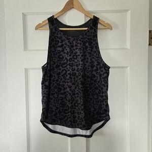 Women’s Charcoal Leopard Print Racerback Tank Top